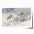Vintage Animal Art - Winter Birds on Snowy Branches