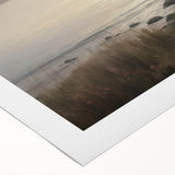 Vintage Animal Art - Shepherd with Sheep at Sunset by the Sea