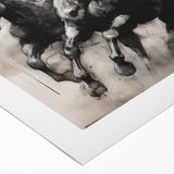 Vintage Animal Art - Powerful Running Black Horses