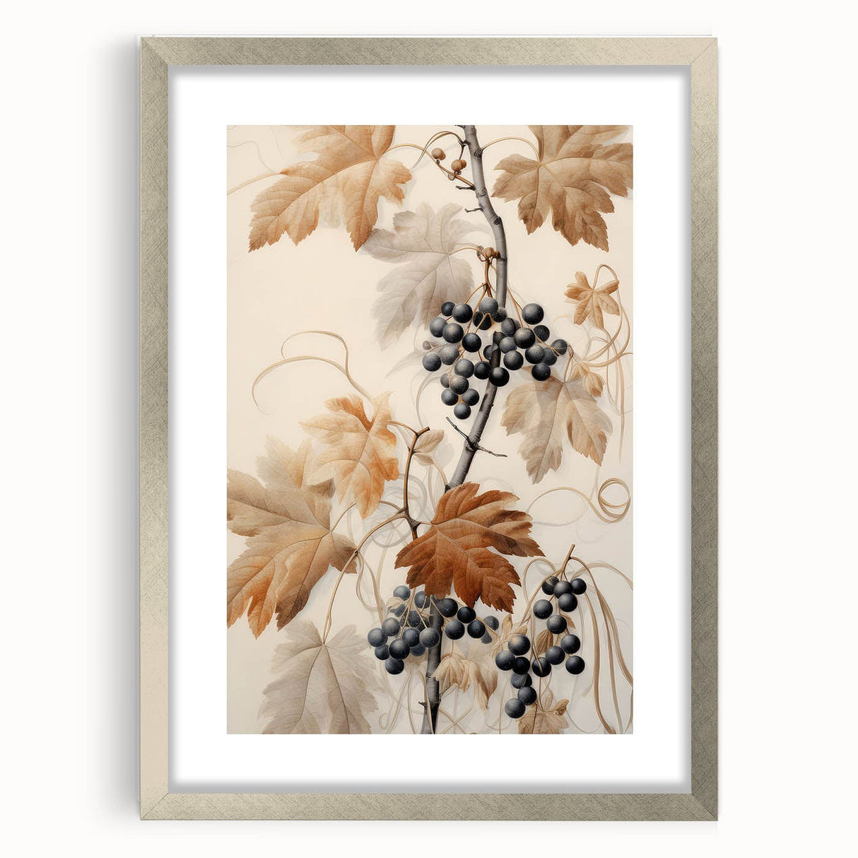 Vintage Botanical Art Prints – Antique Grapevine Floral Illustration