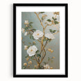 Vintage Botanical Art Prints – White Floral Illustration with Gold Accents