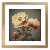 Vintage Botanical Art Prints – Peony Floral Illustration with Pastel Tones
