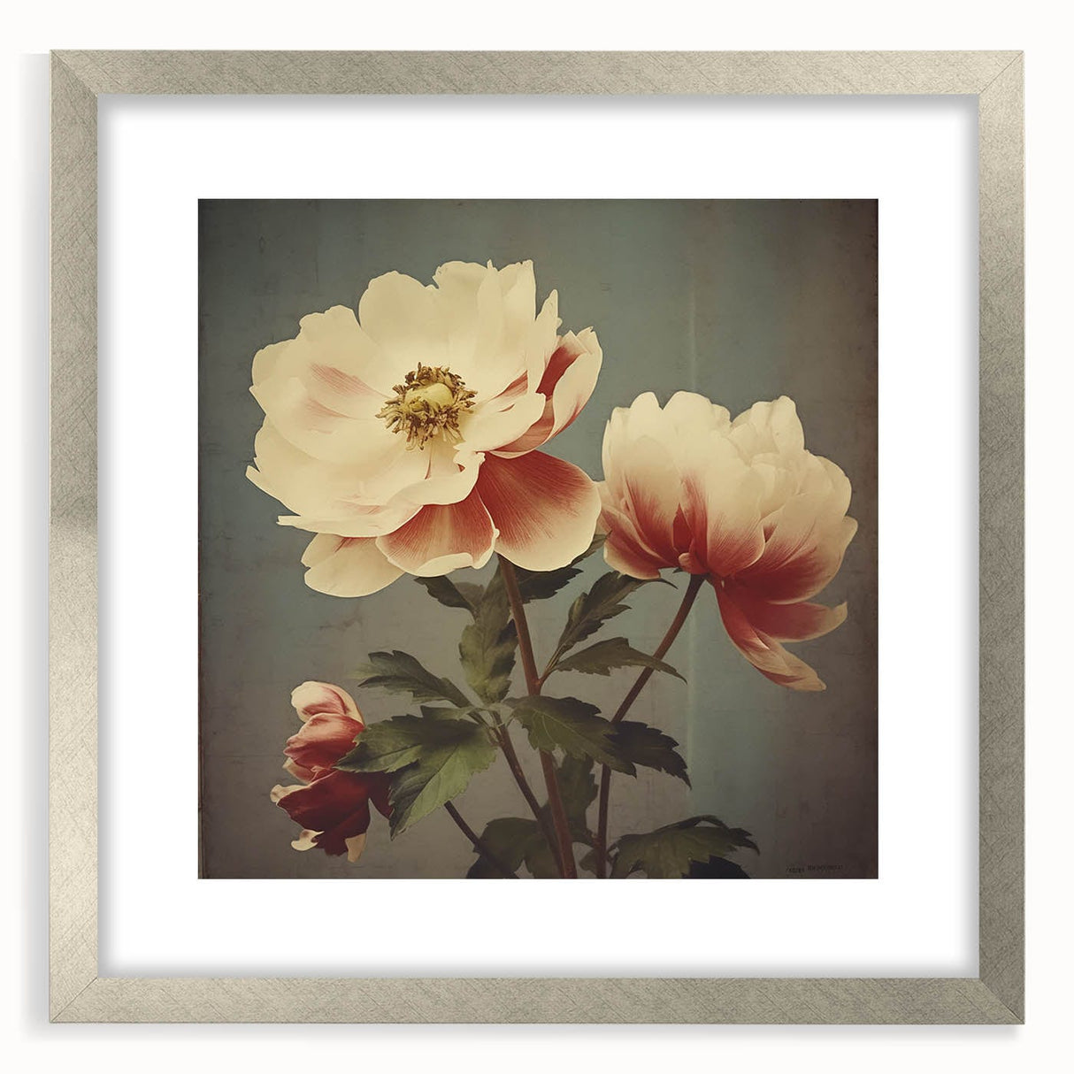 Vintage Botanical Art Prints – Peony Floral Illustration with Pastel Tones