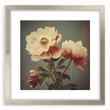 Vintage Botanical Art Prints – Peony Floral Illustration with Pastel Tones