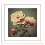 Vintage Botanical Art Prints – Peony Floral Illustration with Pastel Tones