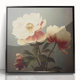 Vintage Botanical Art Prints – Peony Floral Illustration with Pastel Tones