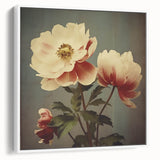 Vintage Botanical Art Prints – Peony Floral Illustration with Pastel Tones