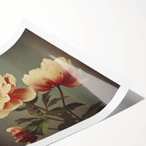 Vintage Botanical Art Prints – Peony Floral Illustration with Pastel Tones