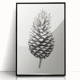 Vintage Botanical Art Prints – Black and White Pinecone Illustration