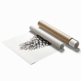 Vintage Botanical Art Prints – Black and White Pinecone Illustration