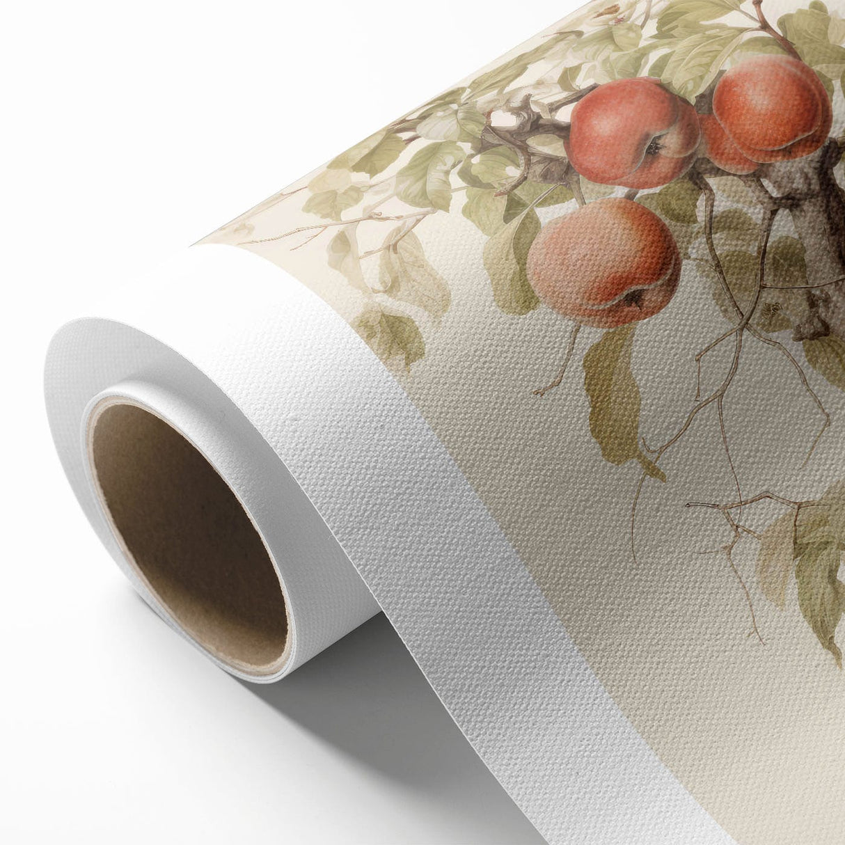 Vintage Botanical Art Prints – Apple Tree Illustration with Red Fruit