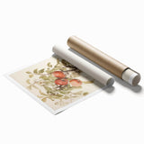 Vintage Botanical Art Prints – Apple Tree Illustration with Red Fruit