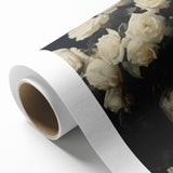 Vintage Botanical Art Prints – White Roses in Vase Illustration