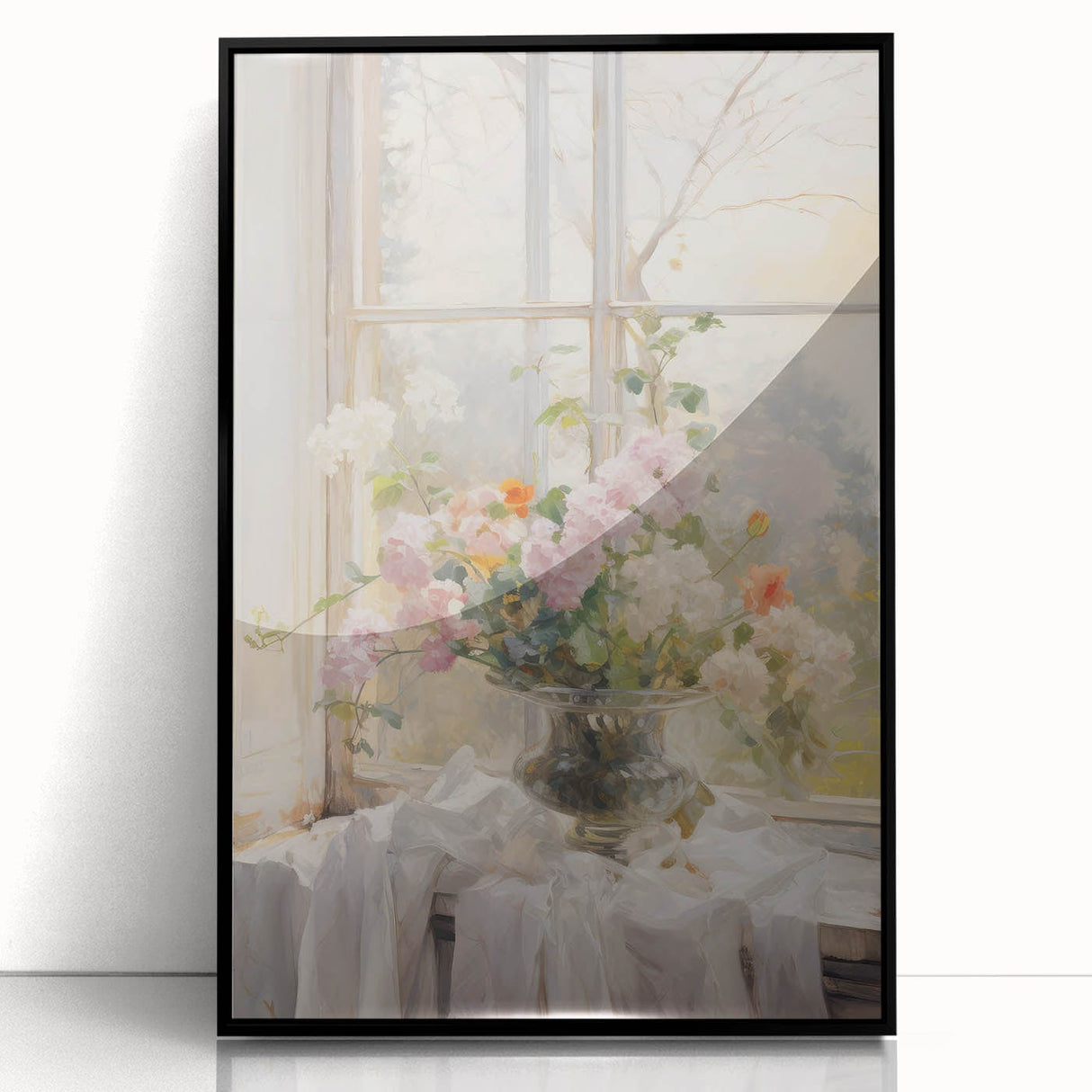 Vintage Botanical Art Prints – Soft Floral Arrangement in Vase