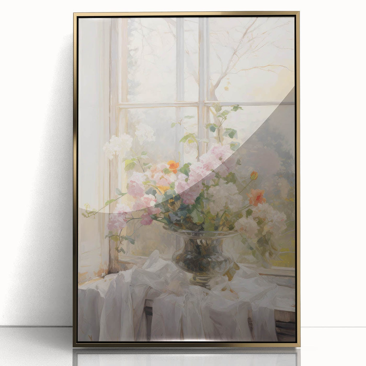 Vintage Botanical Art Prints – Soft Floral Arrangement in Vase