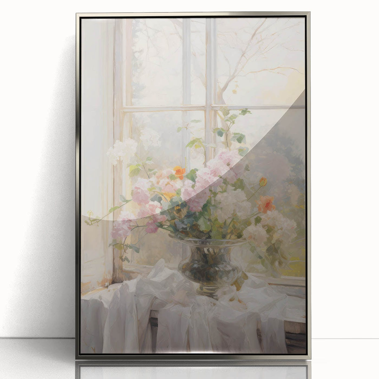Vintage Botanical Art Prints – Soft Floral Arrangement in Vase