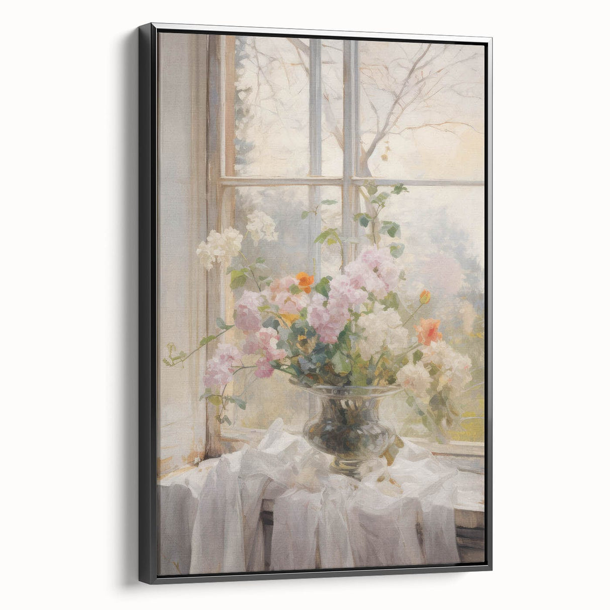 Vintage Botanical Art Prints – Soft Floral Arrangement in Vase