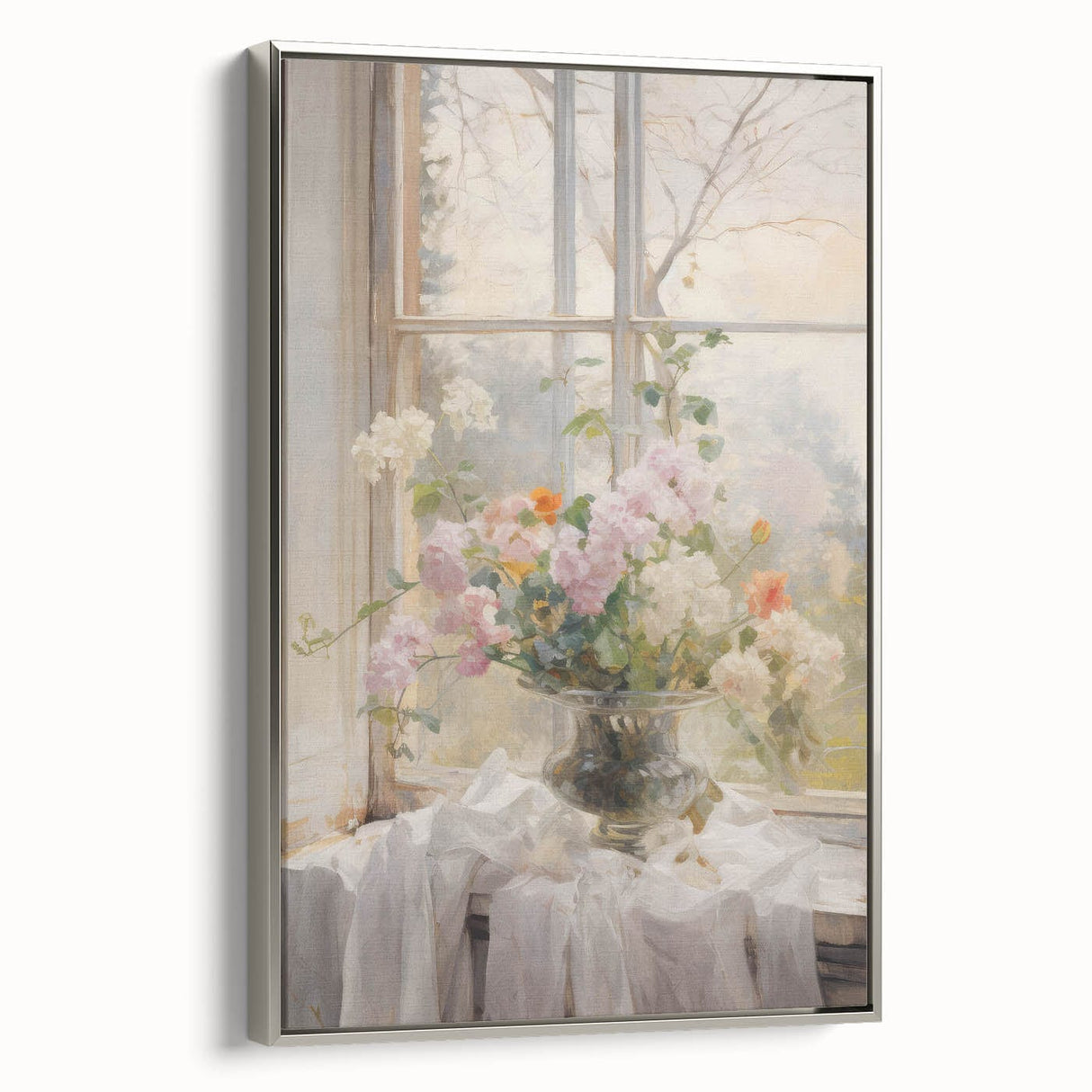Vintage Botanical Art Prints – Soft Floral Arrangement in Vase