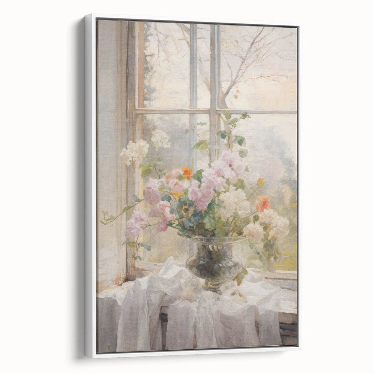 Vintage Botanical Art Prints – Soft Floral Arrangement in Vase