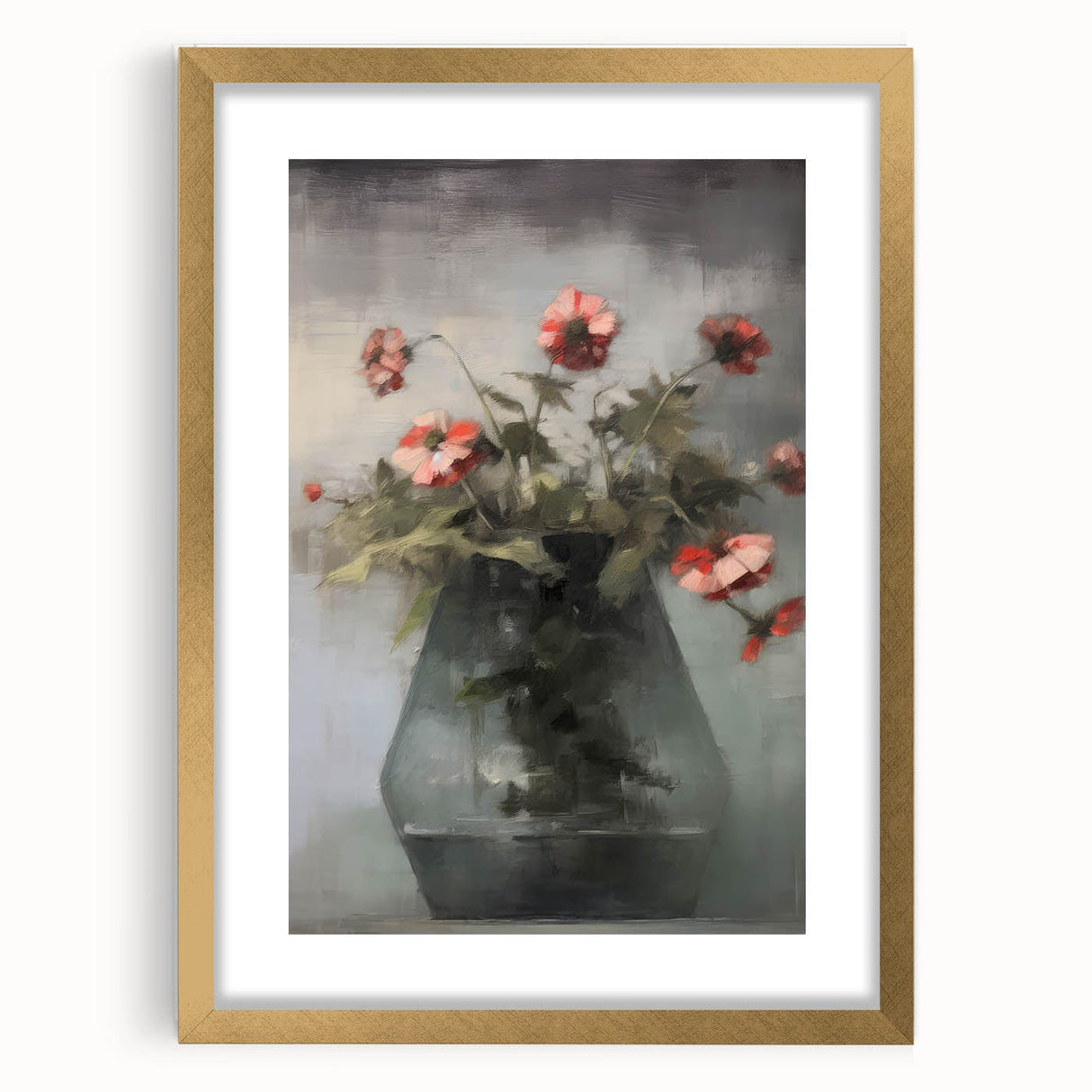 Vintage Botanical Art Prints – Soft Floral Arrangement in Vase