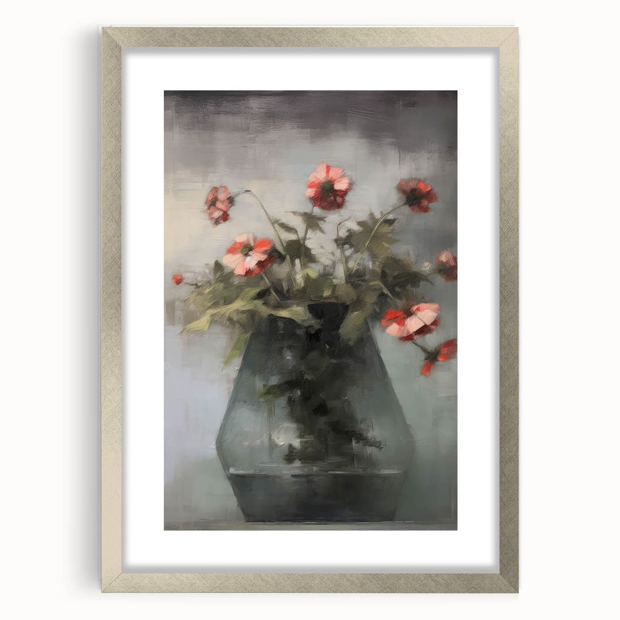 Vintage Botanical Art Prints – Soft Floral Arrangement in Vase