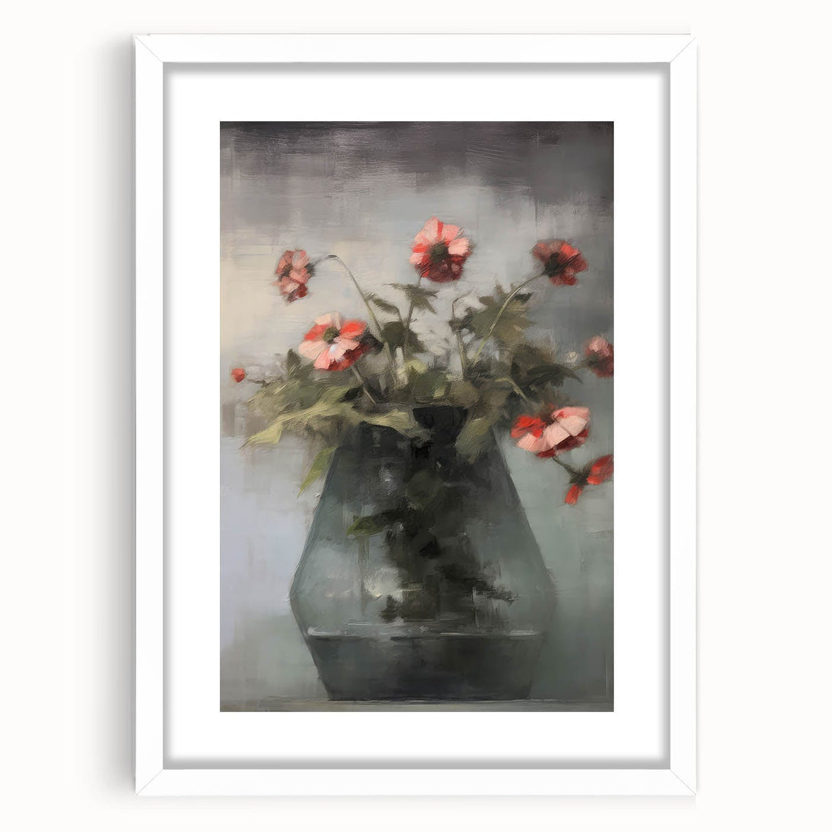 Vintage Botanical Art Prints – Soft Floral Arrangement in Vase