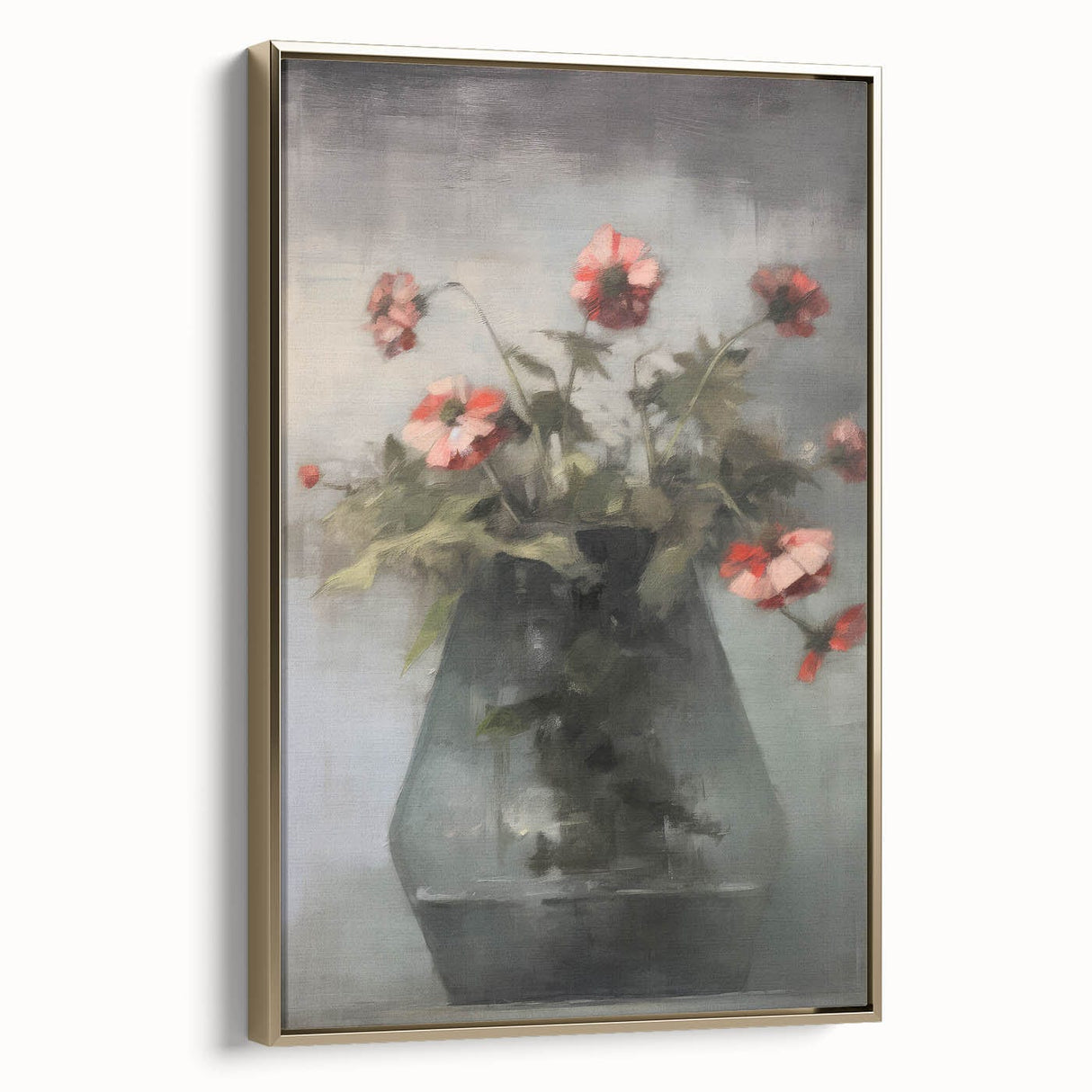 Vintage Botanical Art Prints – Soft Floral Arrangement in Vase