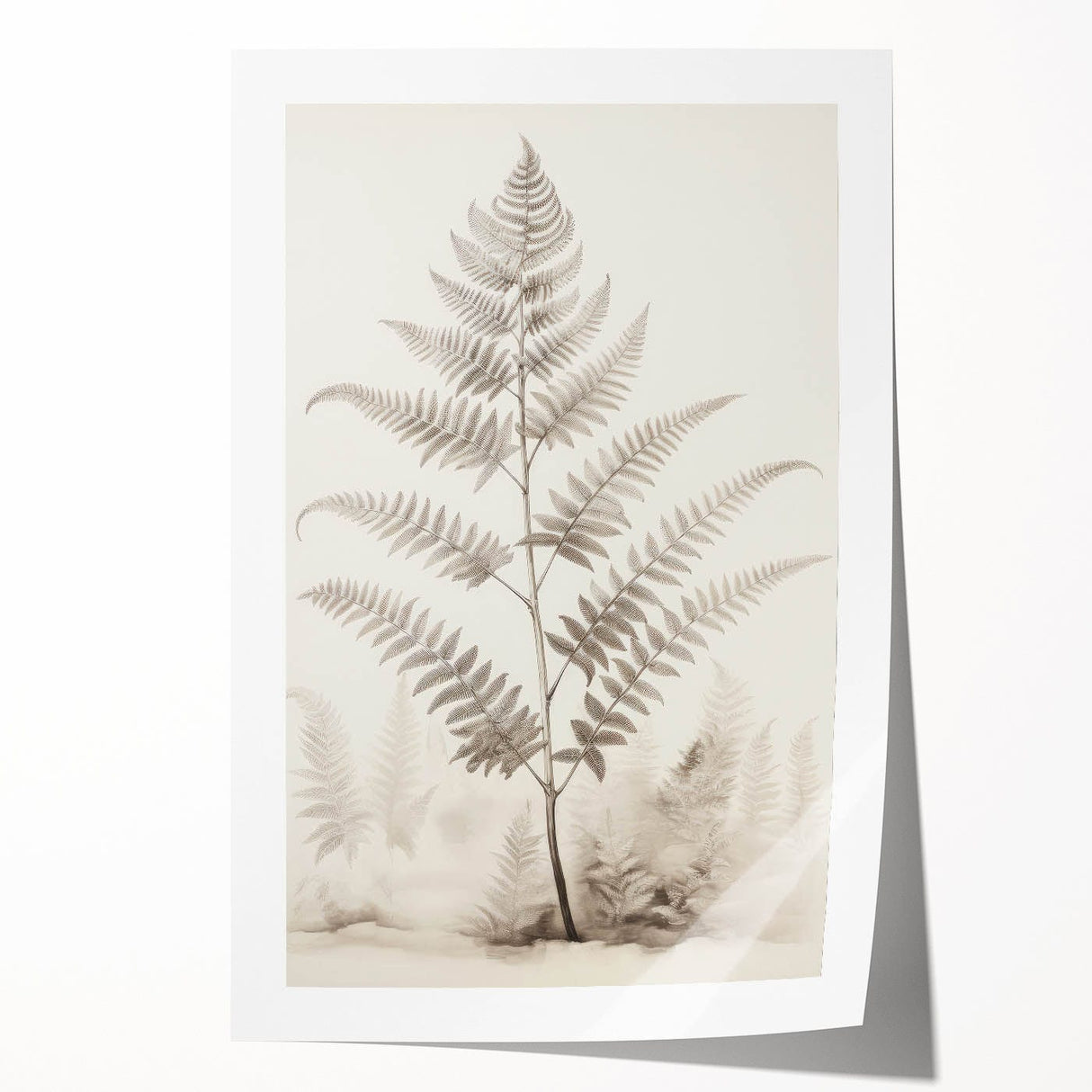 Vintage Botanical Art Prints – Fern Illustration in Black and White