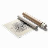 Vintage Botanical Art Prints – Snowy Tree Illustration in Black and White