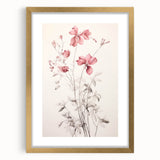 Vintage Botanical Art Prints – Soft Pink Floral Illustration