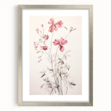 Vintage Botanical Art Prints – Soft Pink Floral Illustration