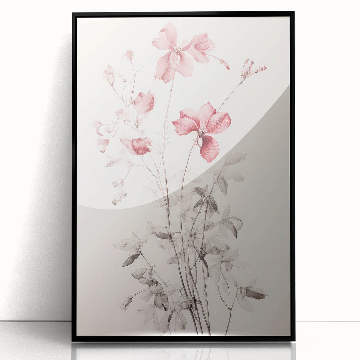 Vintage Botanical Art Prints – Soft Pink Floral Illustration