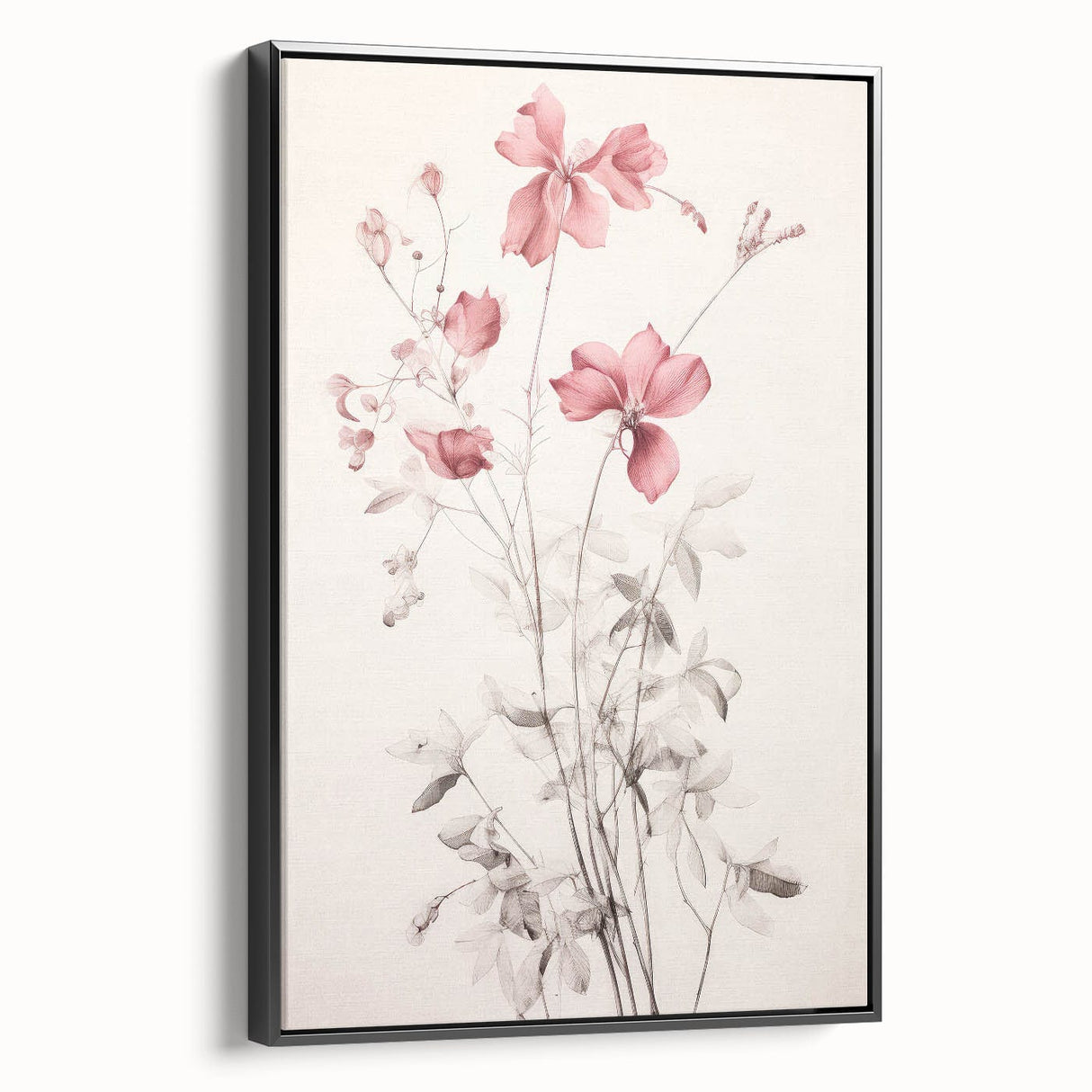 Vintage Botanical Art Prints – Soft Pink Floral Illustration