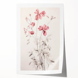Vintage Botanical Art Prints – Soft Pink Floral Illustration
