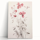 Vintage Botanical Art Prints – Soft Pink Floral Illustration