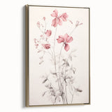 Vintage Botanical Art Prints – Soft Pink Floral Illustration