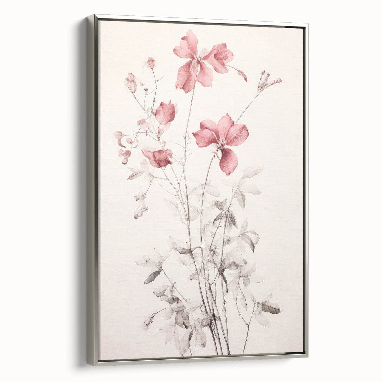 Vintage Botanical Art Prints – Soft Pink Floral Illustration