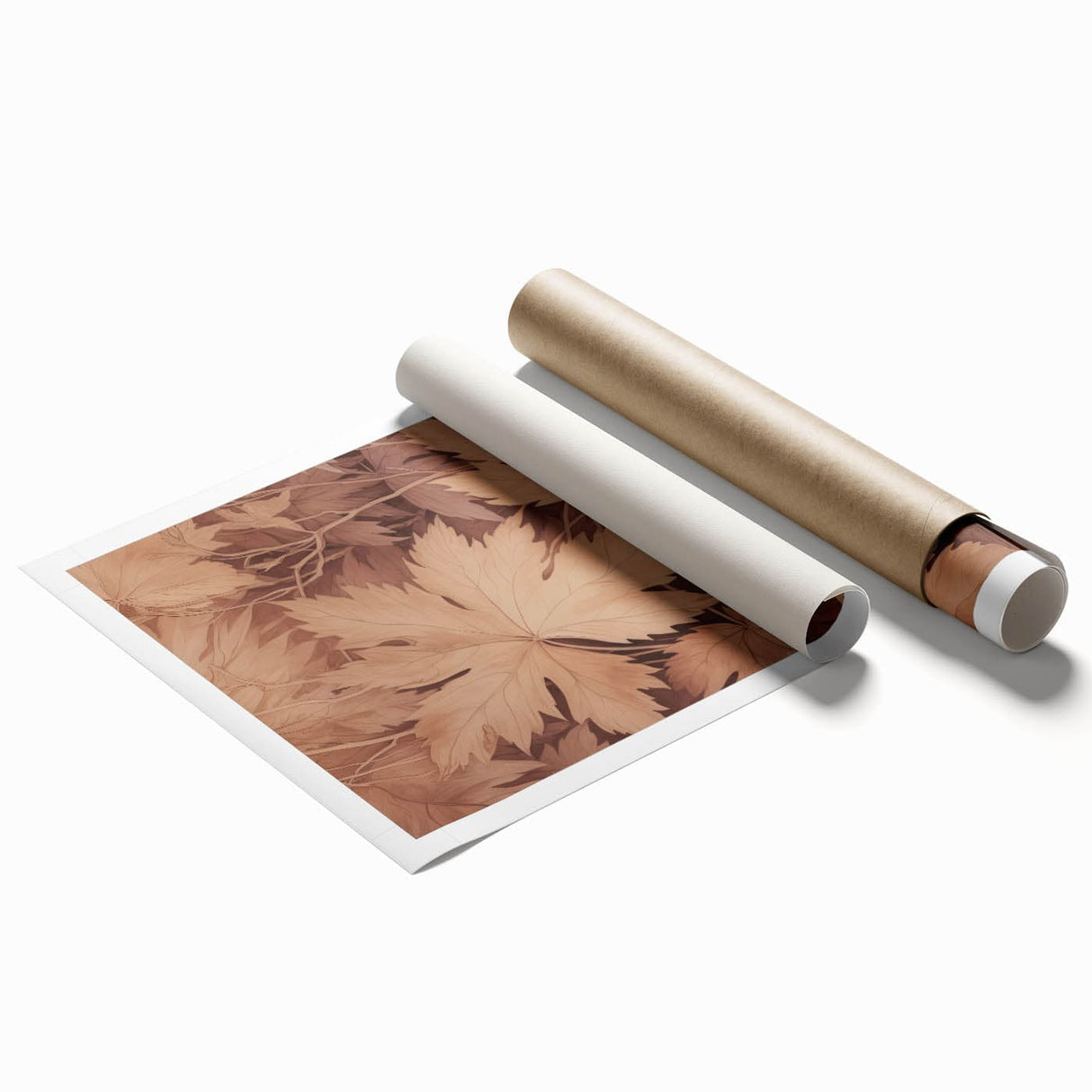 Vintage Botanical Art Prints – Neutral Leaf Illustration in Brown Tones