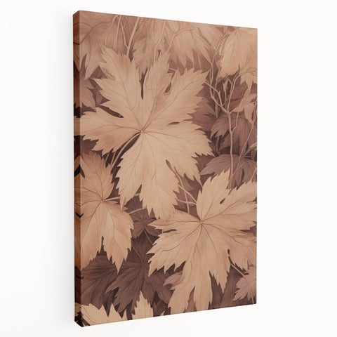 Vintage Botanical Art Prints – Neutral Leaf Illustration in Brown Tones