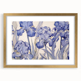 Vintage Botanical Art Prints – Blue Iris Flower Illustration