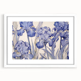 Vintage Botanical Art Prints – Blue Iris Flower Illustration