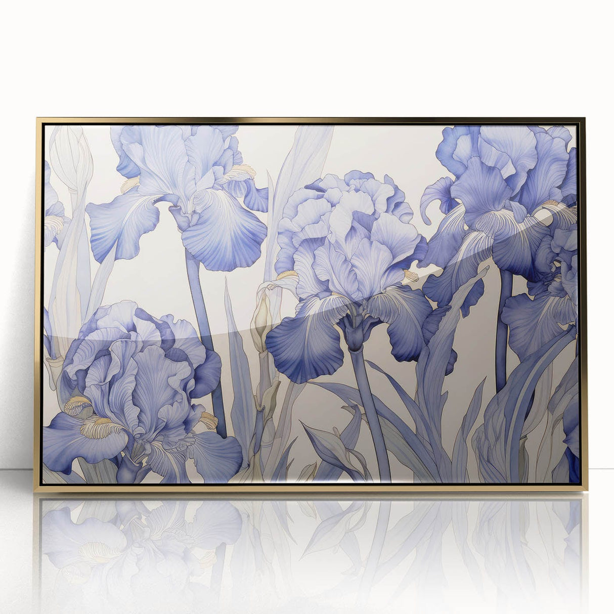 Vintage Botanical Art Prints – Blue Iris Flower Illustration
