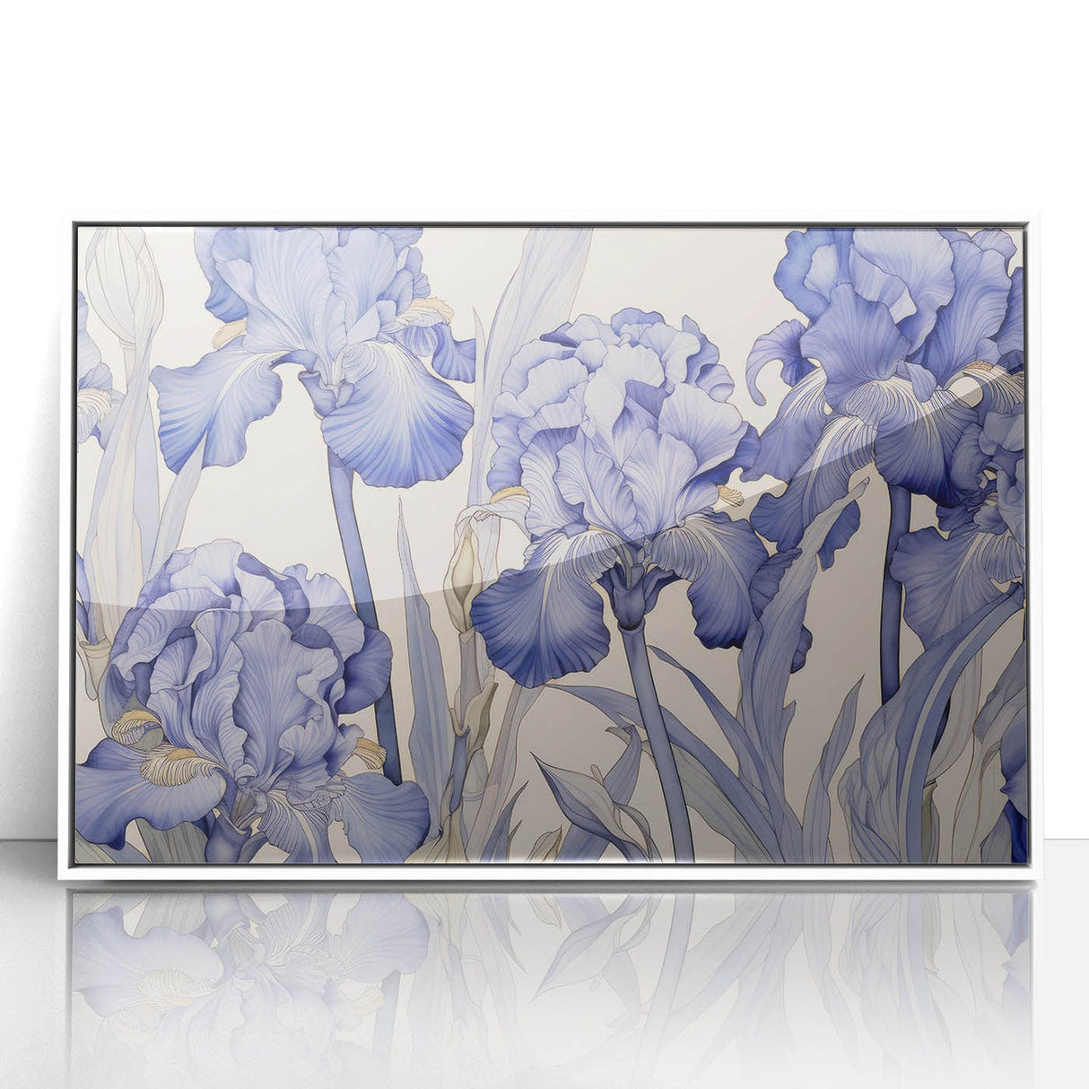 Vintage Botanical Art Prints – Blue Iris Flower Illustration