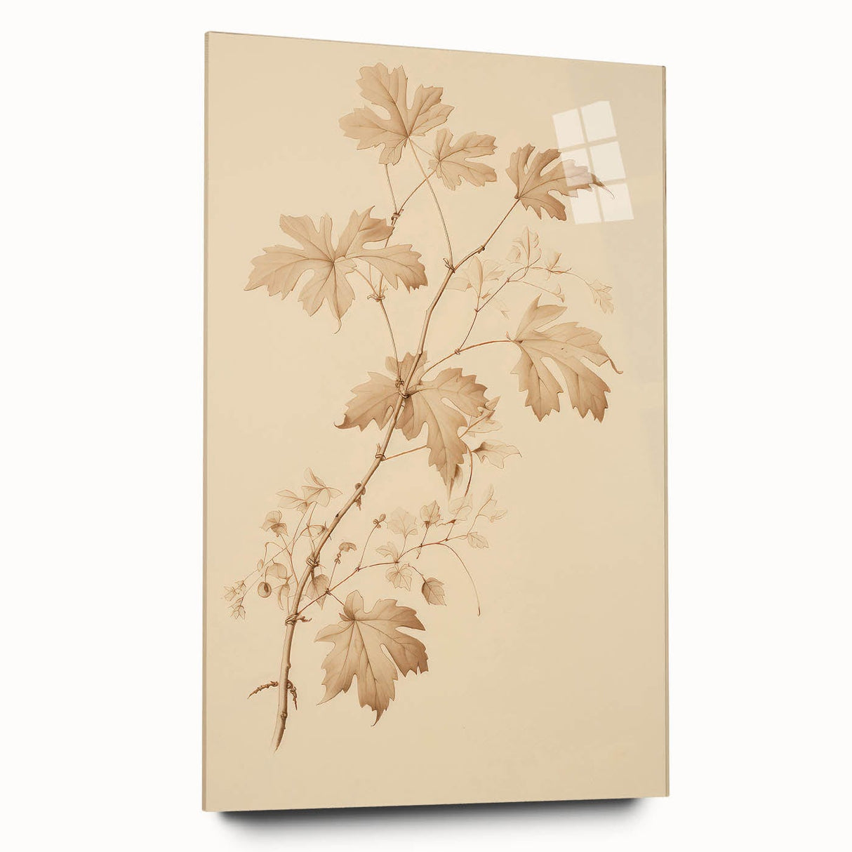 Vintage Botanical Art Prints – Soft Beige Leaf Illustration