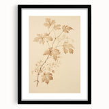 Vintage Botanical Art Prints – Soft Beige Leaf Illustration
