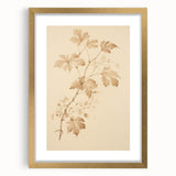 Vintage Botanical Art Prints – Soft Beige Leaf Illustration