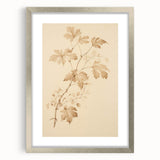 Vintage Botanical Art Prints – Soft Beige Leaf Illustration