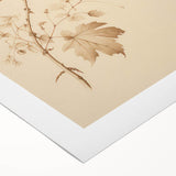 Vintage Botanical Art Prints – Soft Beige Leaf Illustration