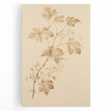 Vintage Botanical Art Prints – Soft Beige Leaf Illustration