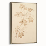 Vintage Botanical Art Prints – Soft Beige Leaf Illustration
